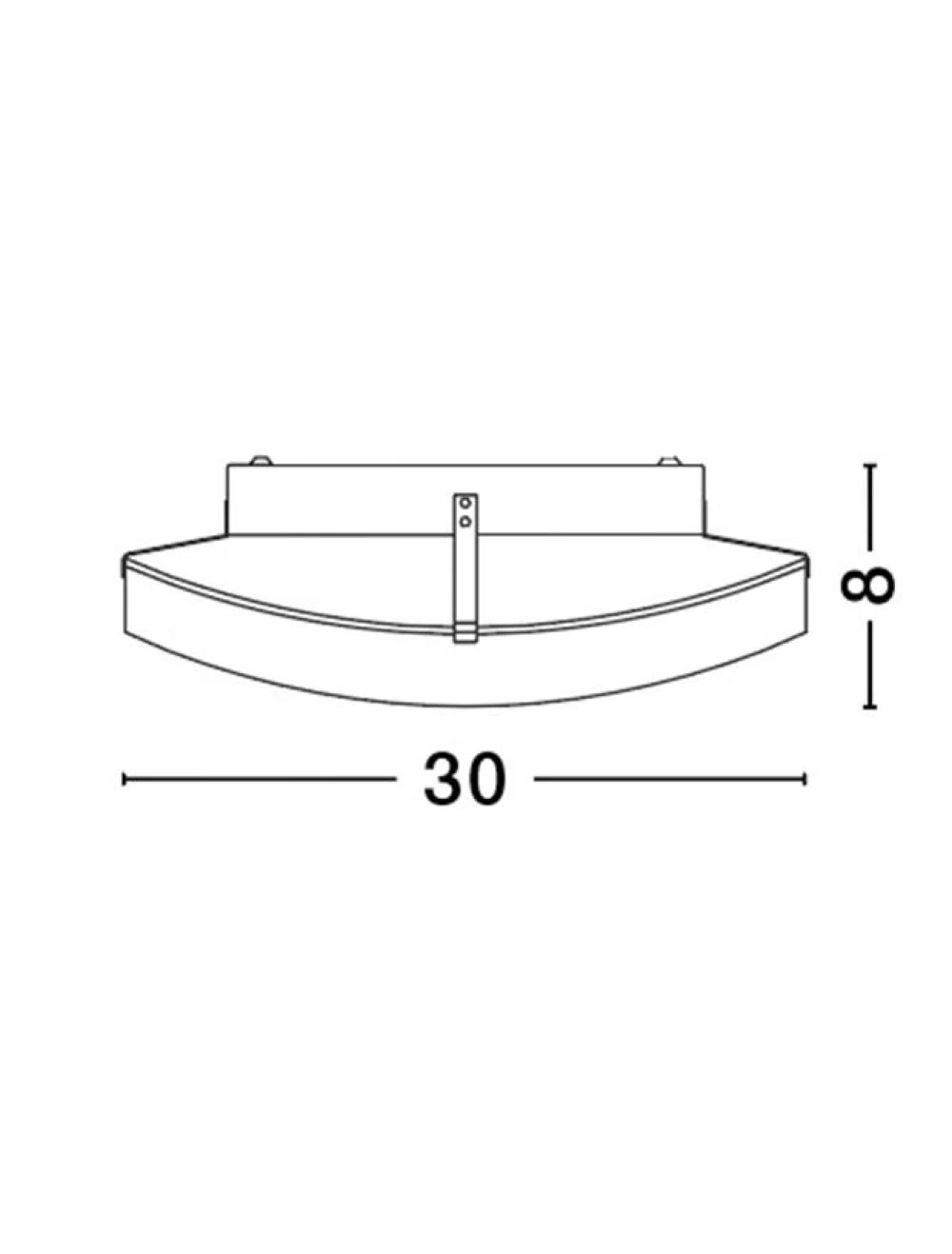 Plafoniera structura din Metal Argintiu si abajur din Sticla Alb H8xL30cm IP20 GIORNO