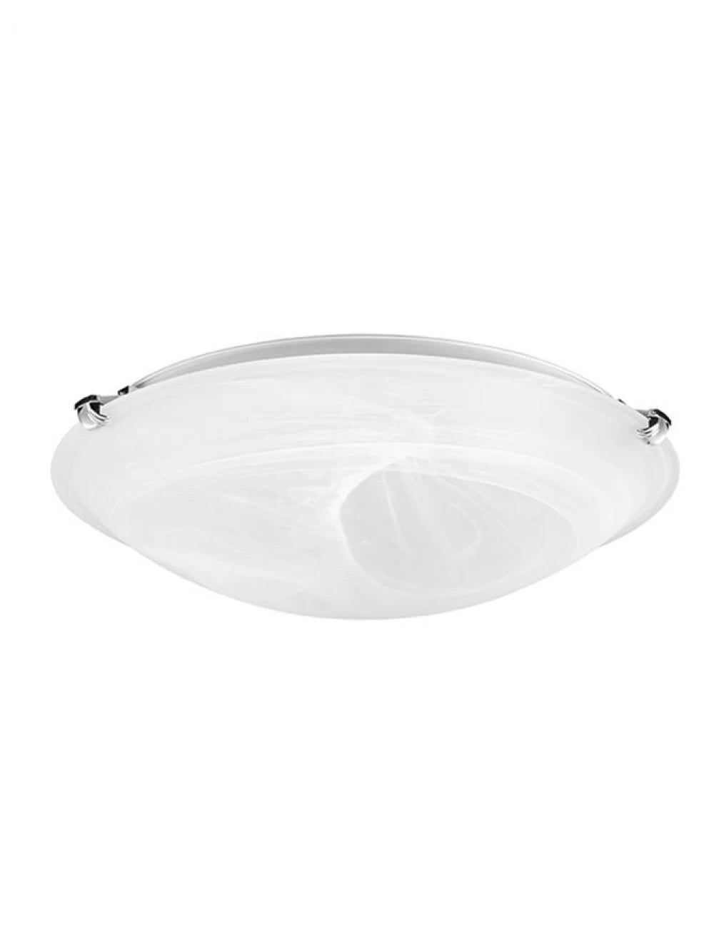 Plafoniera structura din Metal Argintiu si abajur din Sticla Alb H9.5xL40cm IP20 GIORNO
