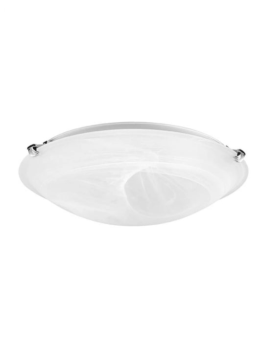 Plafoniera structura din Metal Argintiu si abajur din Sticla Alb H9.5xL40cm IP20 GIORNO