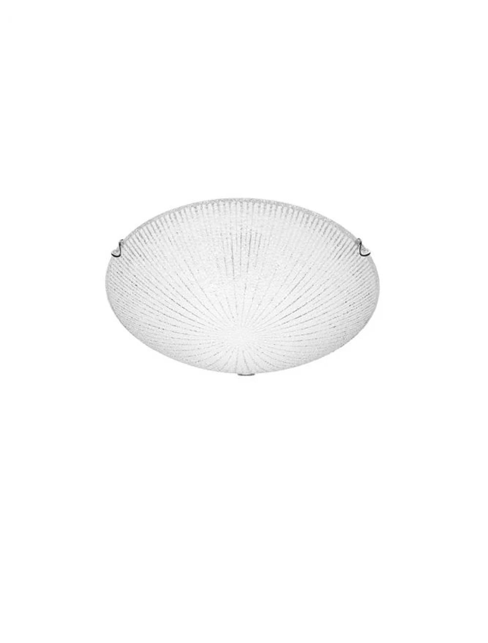 Plafoniera structura din Metal Argintiu si abajur din Sticla Alb H8xL30cm IP20 SHELL