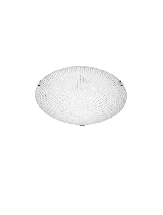 Plafoniera structura din Metal Argintiu si abajur din Sticla Alb H8xL30cm IP20 SHELL