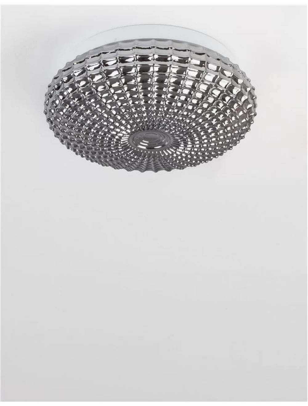 Plafoniera structura din Metal Negru si abajur din Sticla Fumuriu H12xL30cm IP44 CLAM