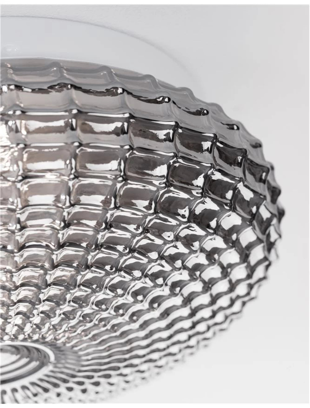 Plafoniera structura din Metal Negru si abajur din Sticla Fumuriu H12xL30cm IP44 CLAM