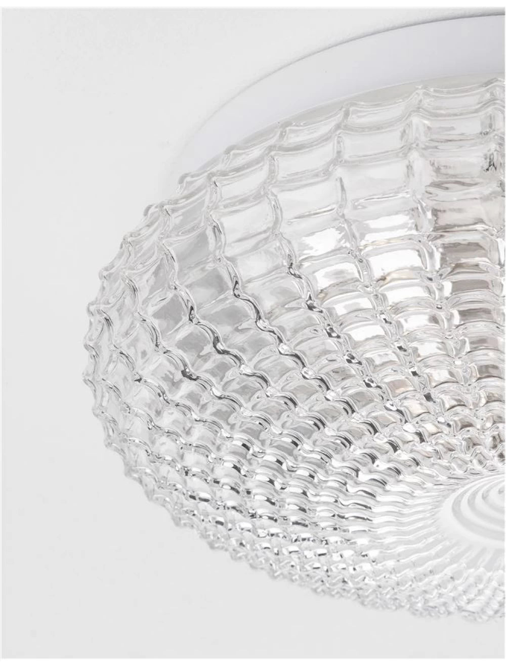 Plafoniera structura din Metal Alb si abajur din Sticla Transparent H12xL30cm IP44 CLAM
