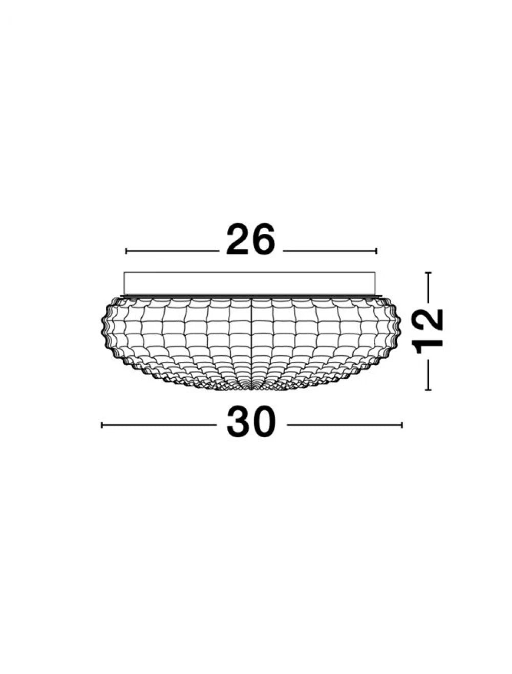 Plafoniera structura din Metal Alb si abajur din Sticla Transparent H12xL30cm IP44 CLAM