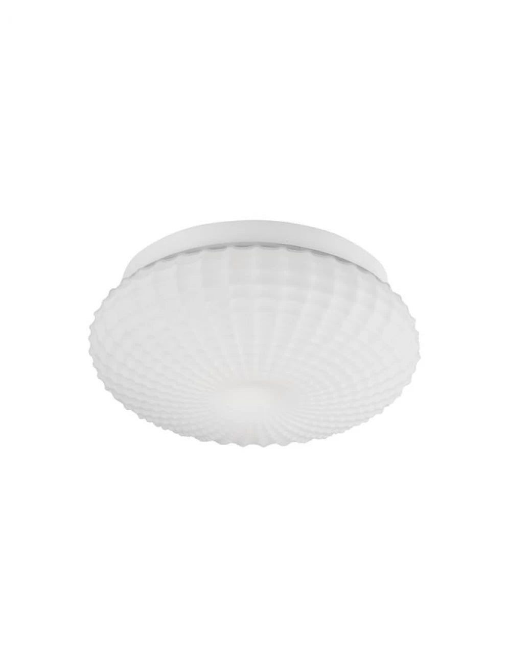 Plafoniera structura din Metal Alb si abajur din Sticla Alb H12xL30cm IP44 CLAM