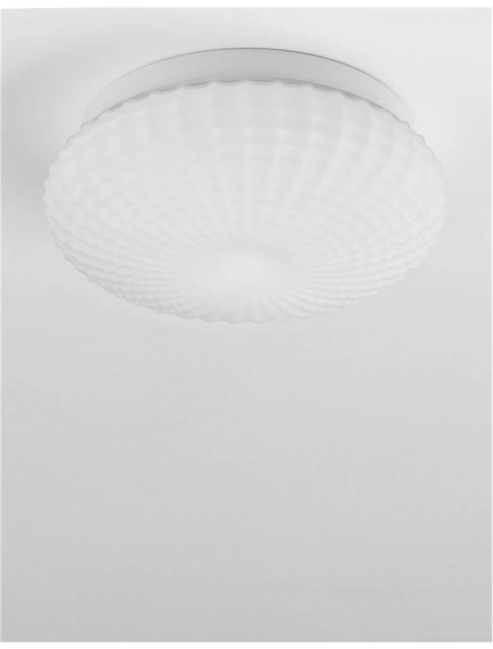 Plafoniera structura din Metal Alb si abajur din Sticla Alb H12xL30cm IP44 CLAM
