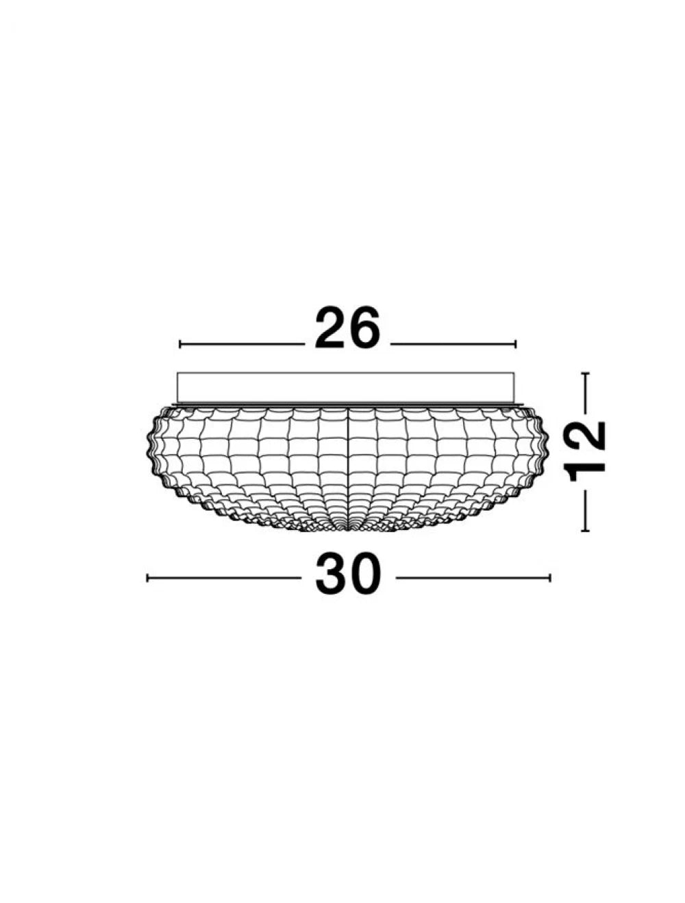 Plafoniera structura din Metal Alb si abajur din Sticla Alb H12xL30cm IP44 CLAM