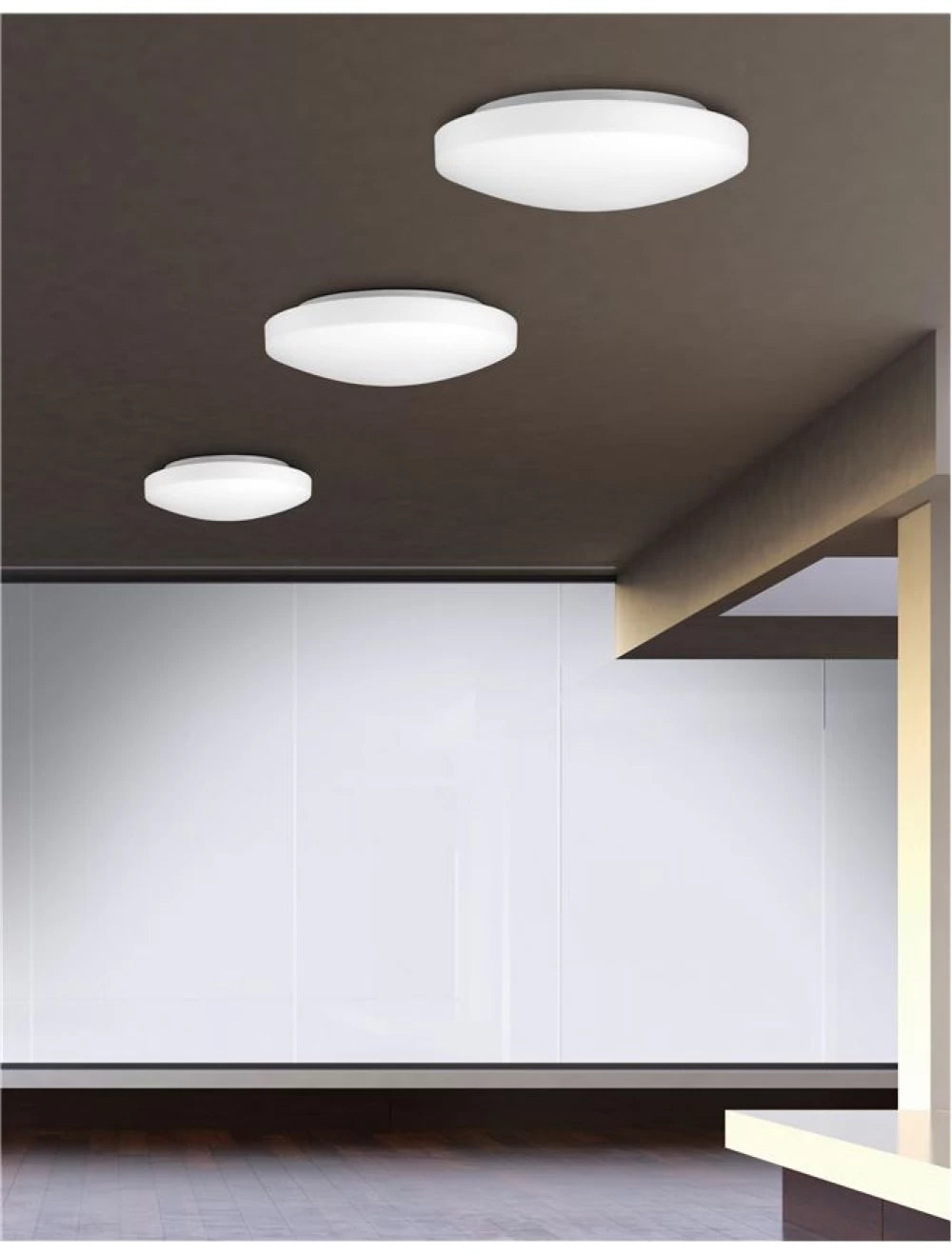 Plafoniera structura din Metal Alb si abajur din Sticla Alb H7xL26cm IP20 IVI