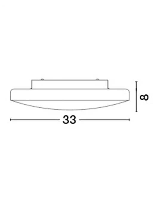 Plafoniera structura din Metal Alb si abajur din Sticla Alb H8xL33cm IP20 IVI