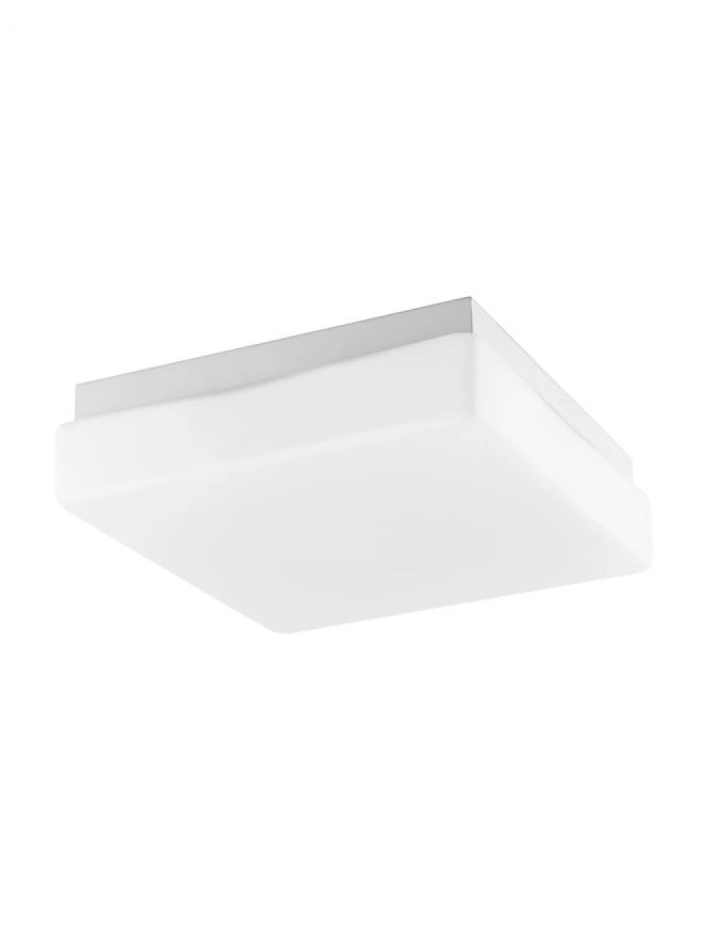 Plafoniera structura din Metal Alb si abajur din Sticla Alb H7.5xL25cm IP20 CUBE