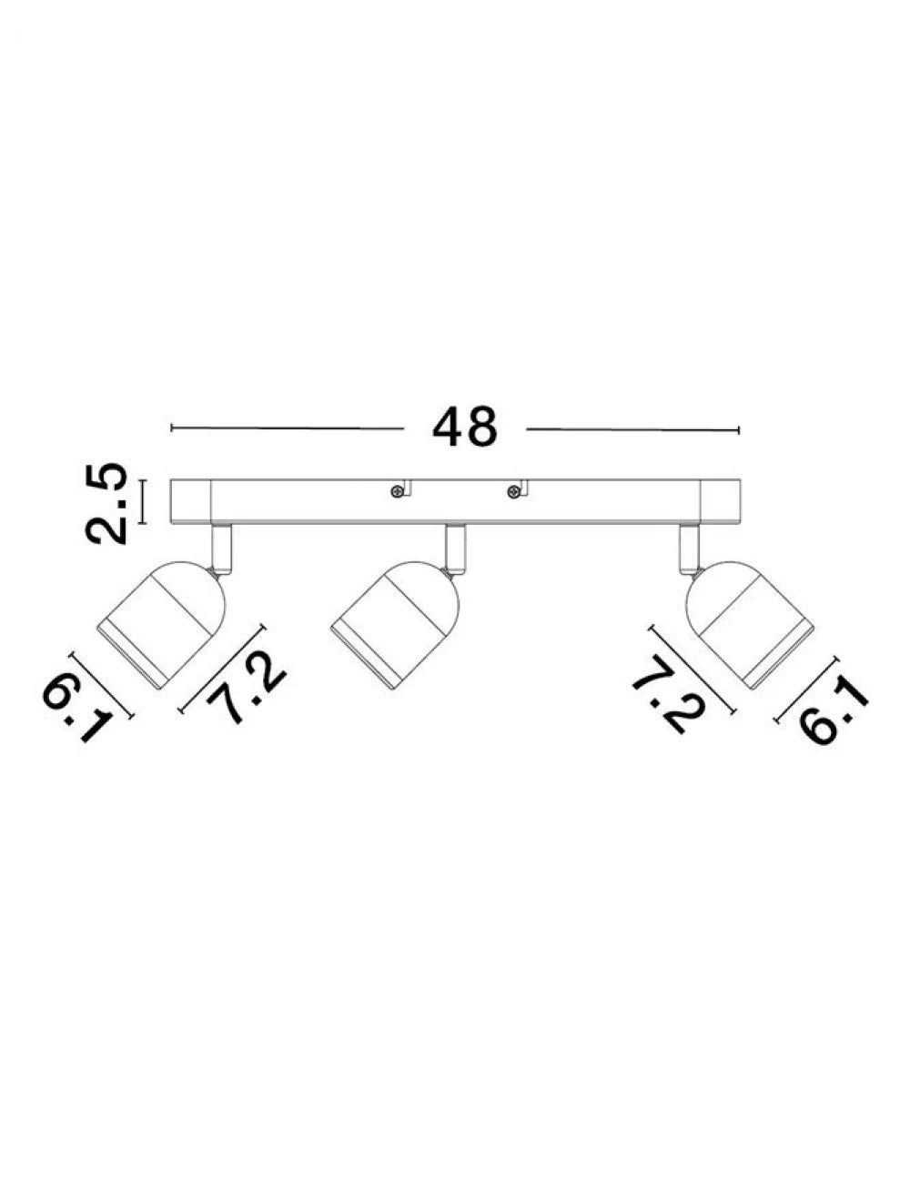 Plafoniera din Metal Alb H9.7xL48cm IP20 ORSON