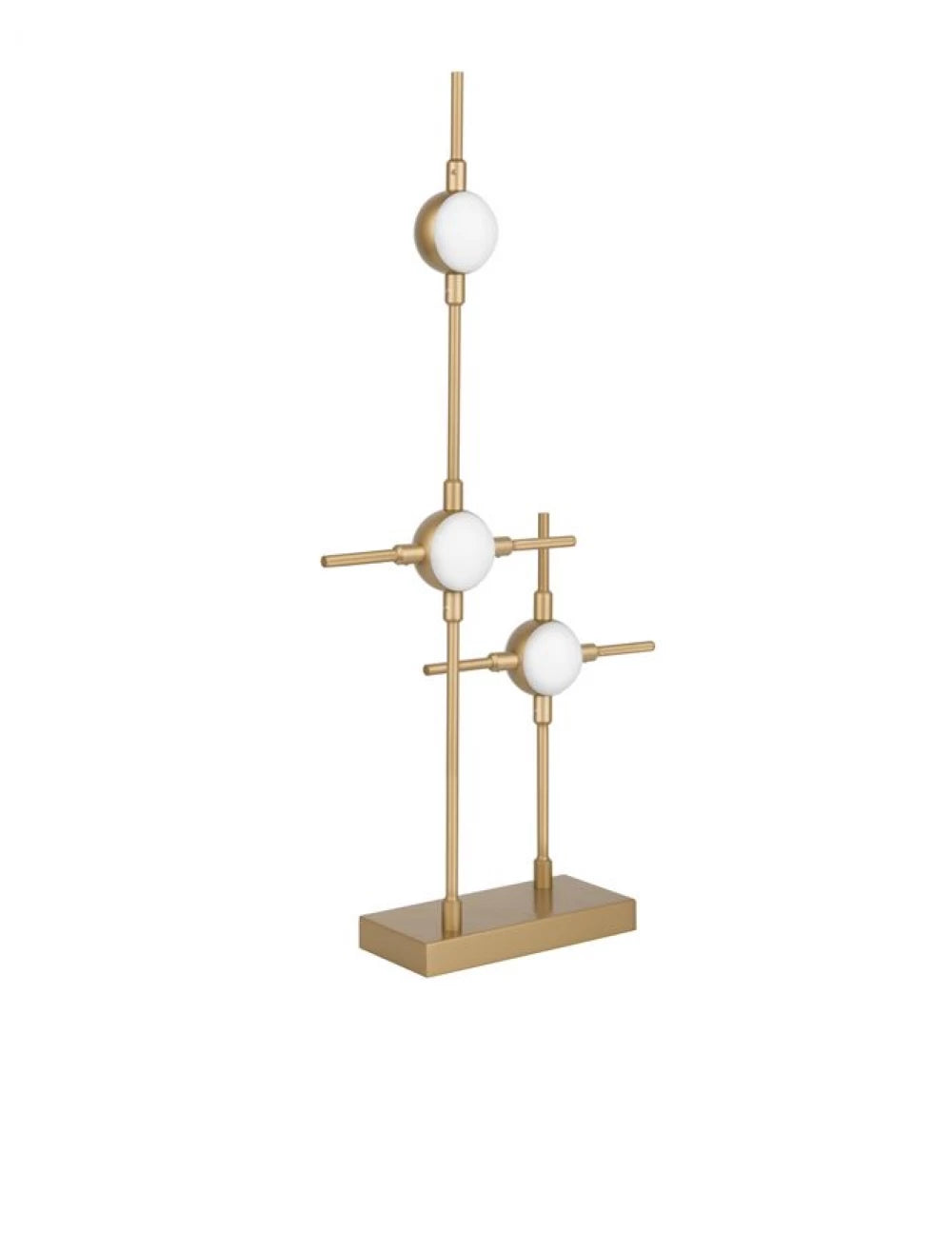 Veioza structura din Metal Auriu si abajur din Acrilic Alb H52xL28cm IP20 9W 609lm 3000k ATOMO
