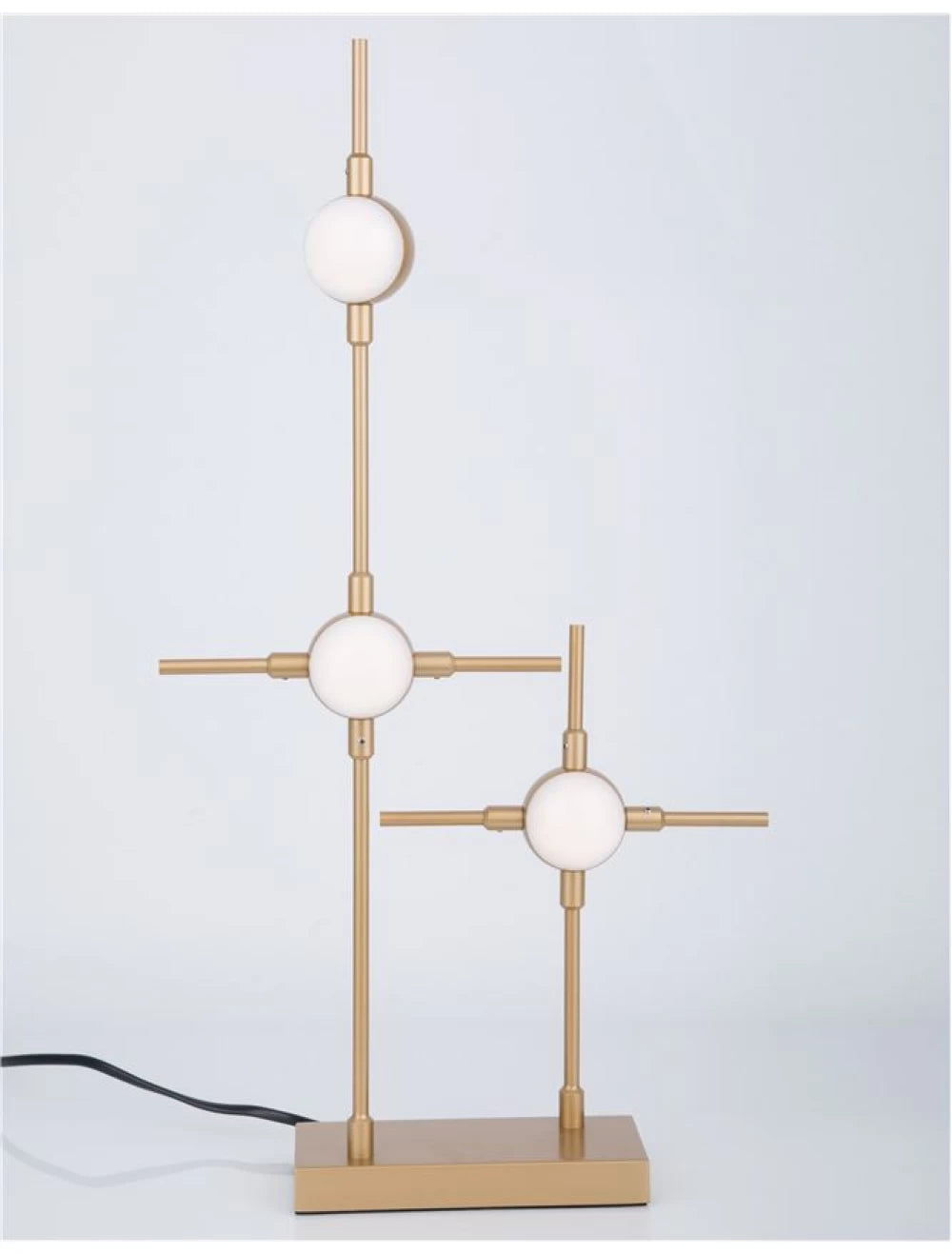 Veioza structura din Metal Auriu si abajur din Acrilic Alb H52xL28cm IP20 9W 609lm 3000k ATOMO