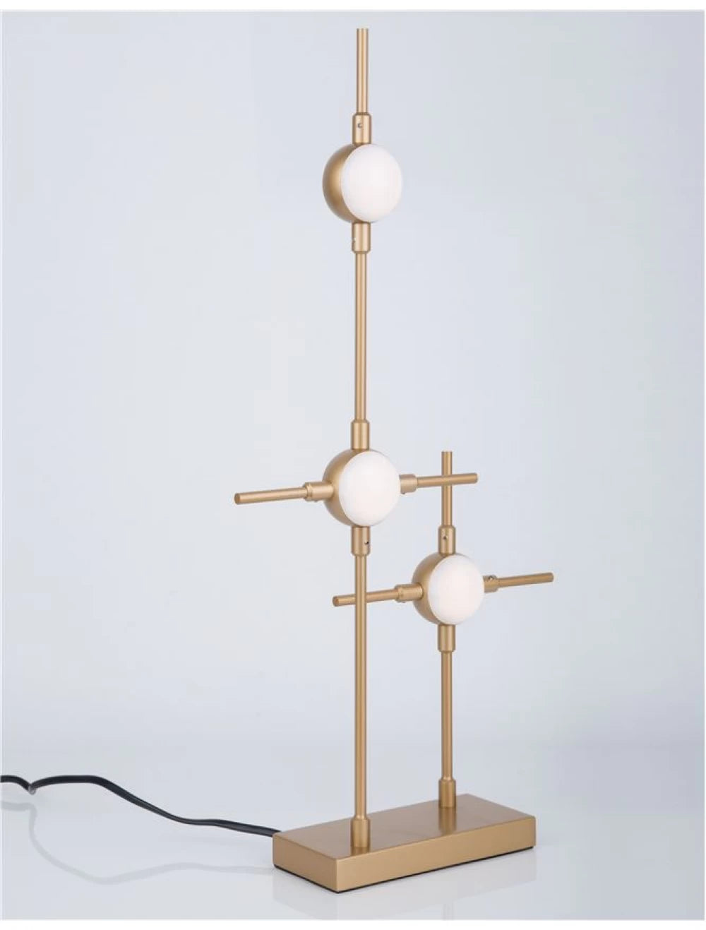 Veioza structura din Metal Auriu si abajur din Acrilic Alb H52xL28cm IP20 9W 609lm 3000k ATOMO
