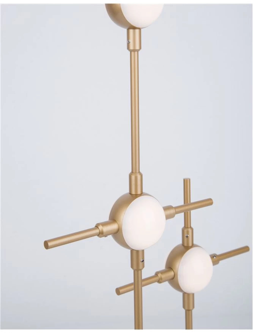 Veioza structura din Metal Auriu si abajur din Acrilic Alb H52xL28cm IP20 9W 609lm 3000k ATOMO