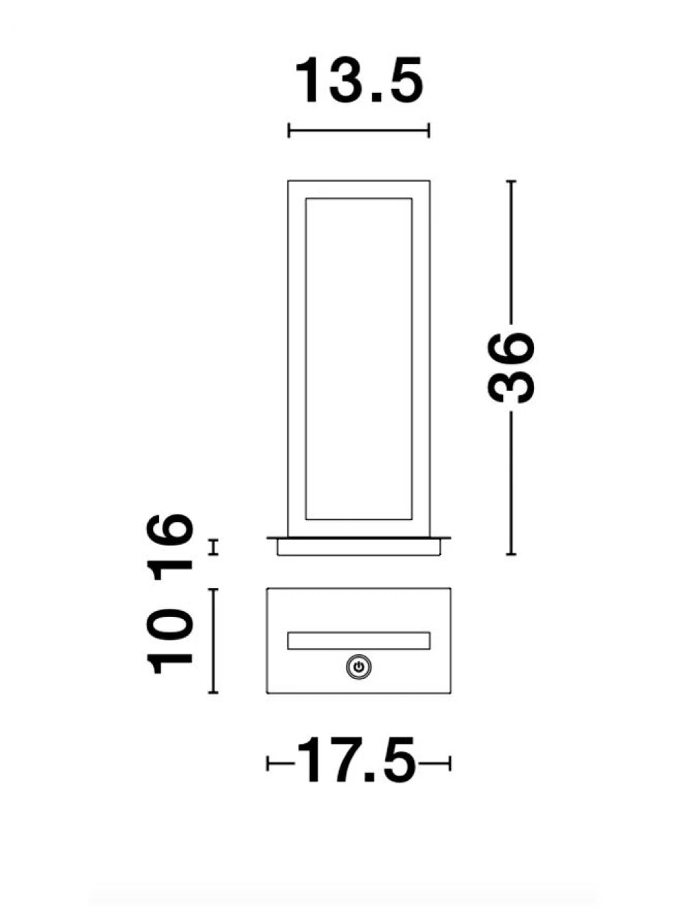 Veioza din Aluminiu Negru H36xL17.5cm IP20 11W 699lm 3000k WENNA