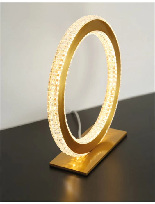 Veioza structura din Aluminiu Auriu si abajur din Acrilic Transparent H26xL25cm IP20 120W 1276lm 3000k CILION