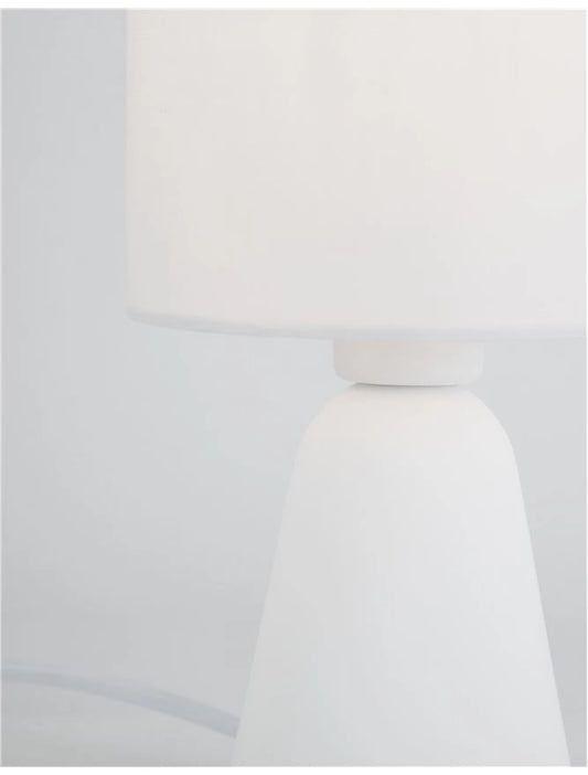 Veioza structura din Beton Alb si abajur din Textil Alb H22.5xL12cm IP20 ZERO
