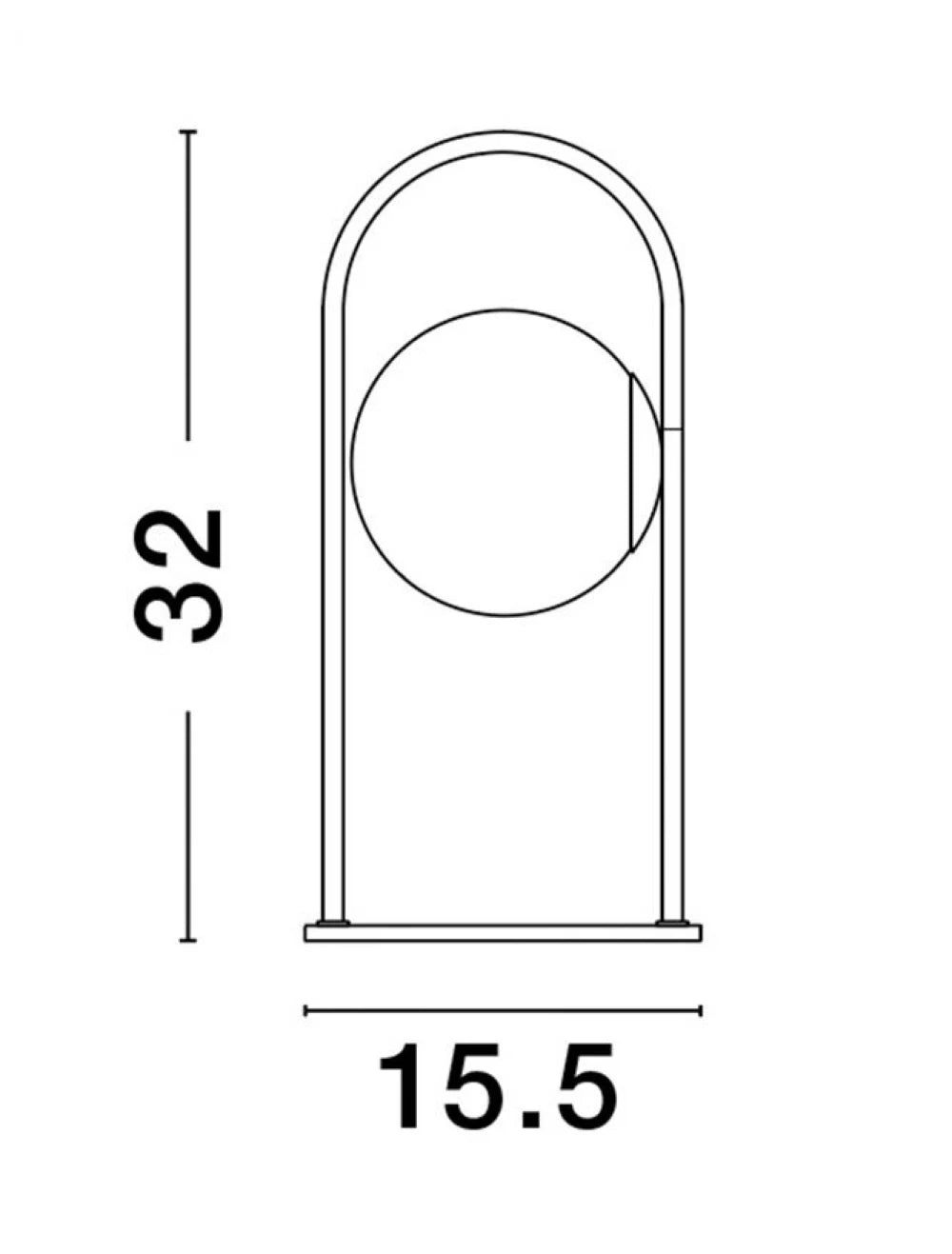 Veioza structura din Metal Auriu si abajur din Sticla Alb H32xL15.5cm IP20 4W 489lm 3000k HOOK