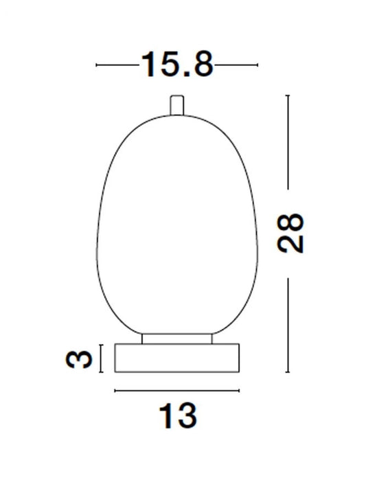 Veioza structura din Metal Auriu si abajur din Sticla Alb H28xL15.8cm IP20 LATO