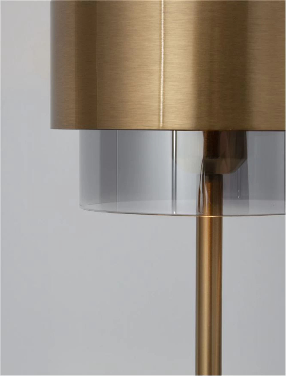 Veioza structura din Metal Auriu si abajur din Sticla Fumuriu H47xL18cm IP20 SIANNA