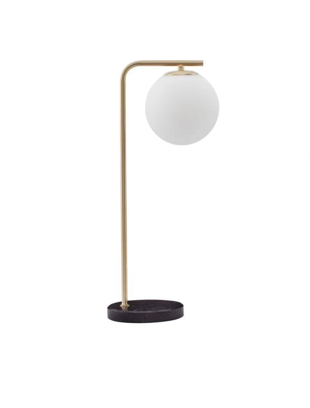 Veioza structura din Metal Negru/Auriu si abajur din Sticla Alb H51xL22cm IP20 ALVAREZ