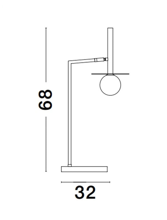 Veioza structura din Metal Auriu si abajur din Sticla Alb H68xL32cm IP20 PIELO