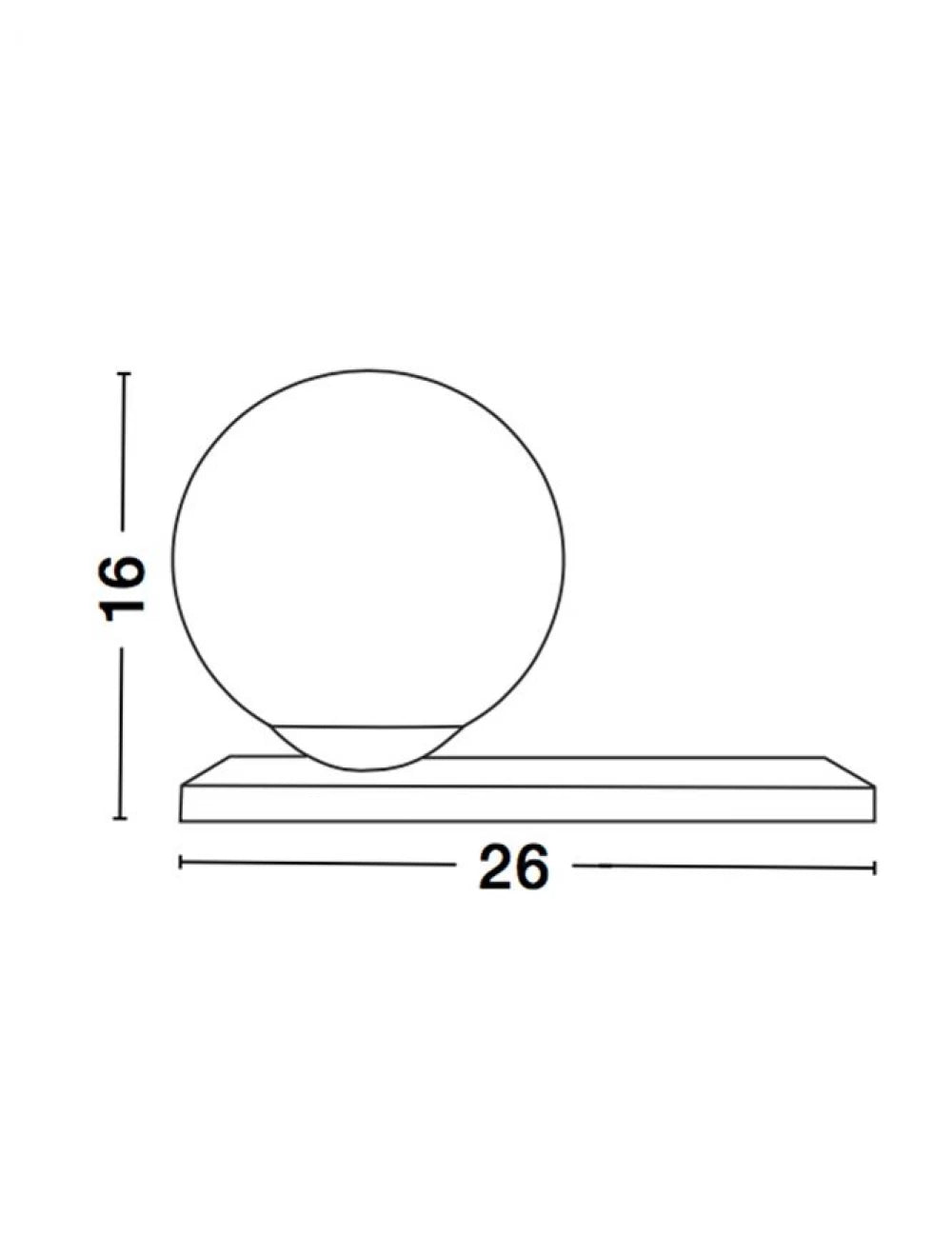 Veioza structura din Metal Alama si abajur din Sticla Alb H16xL26cm IP20 JULIET