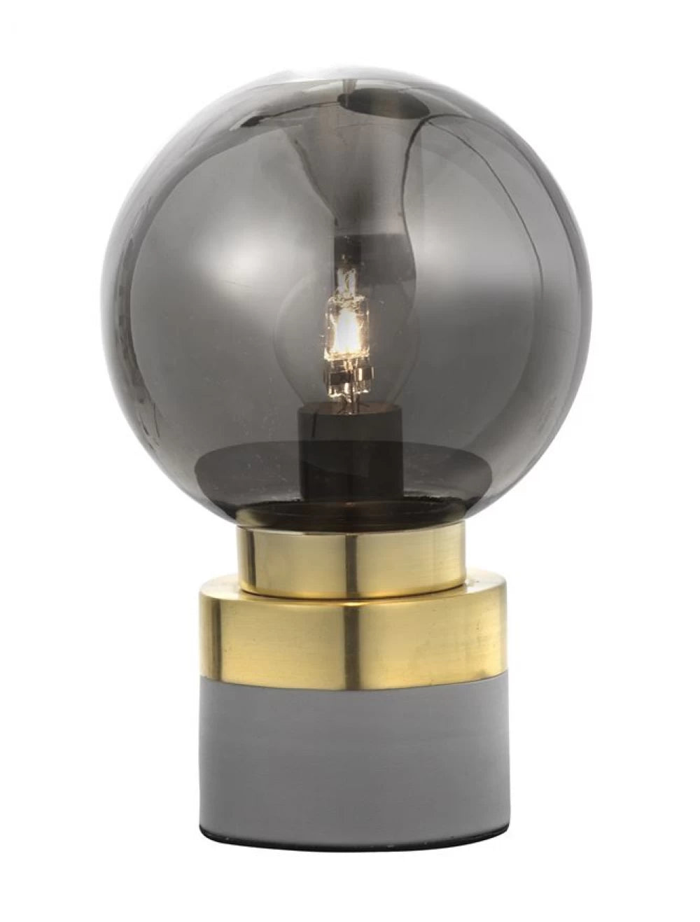 Veioza structura din Metal Auriu/Gri si abajur din Sticla Fumuriu H24xL15cm IP20 JULIET