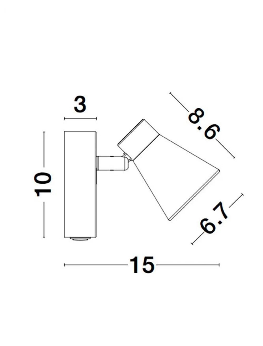 Aplica de perete din Metal Alb H10xL10cm IP20 DUBLIN