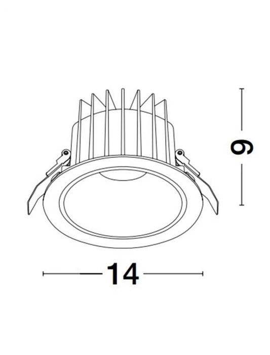Spot incastrat din Aluminiu Alb H9xL14cm IP67 20W 1847lm 3000k BRADY
