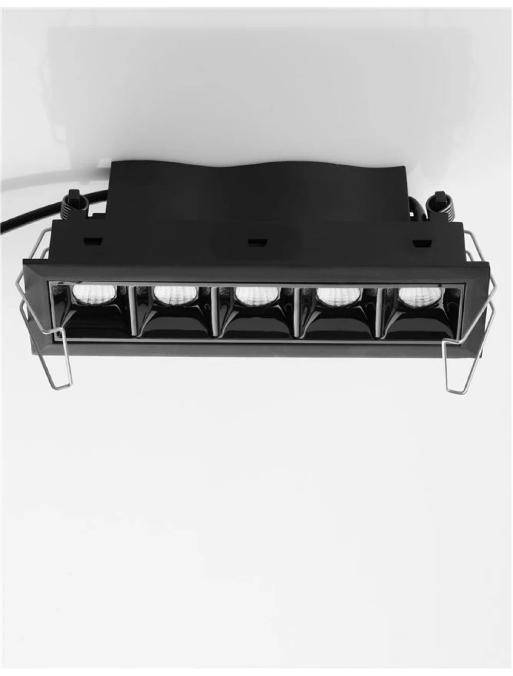 Spot incastrat din Aluminiu Negru H5.7xL15cm IP32 5*2W 820lm 3000k SWAN