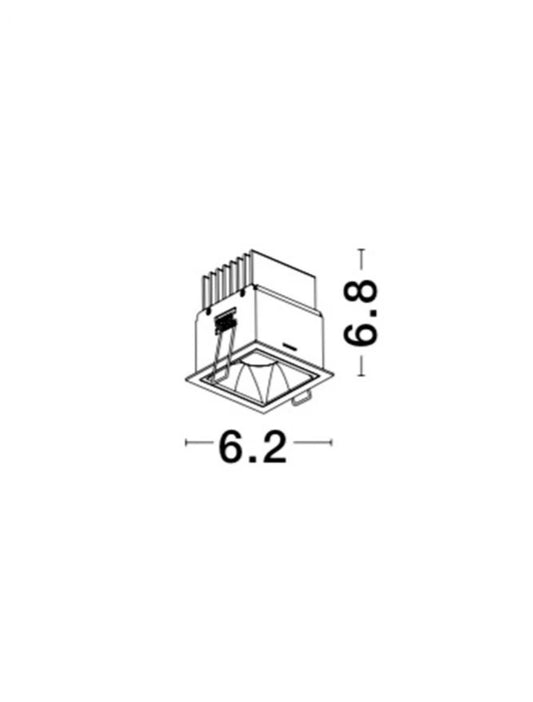 Spot incastrat din Aluminiu Alb/Negru H6.8xL6.2cm IP20 7W 490lm 3000k SOREL