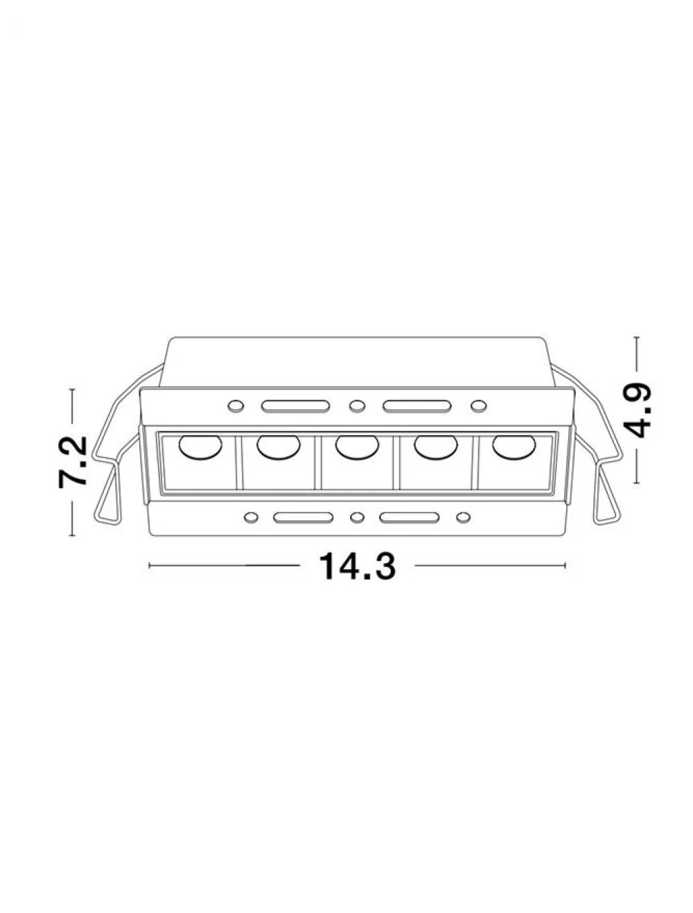 Spot incastrat din Aluminiu Alb H4.9xL14.3cm IP20 11W 743lm 3000k AKIRA