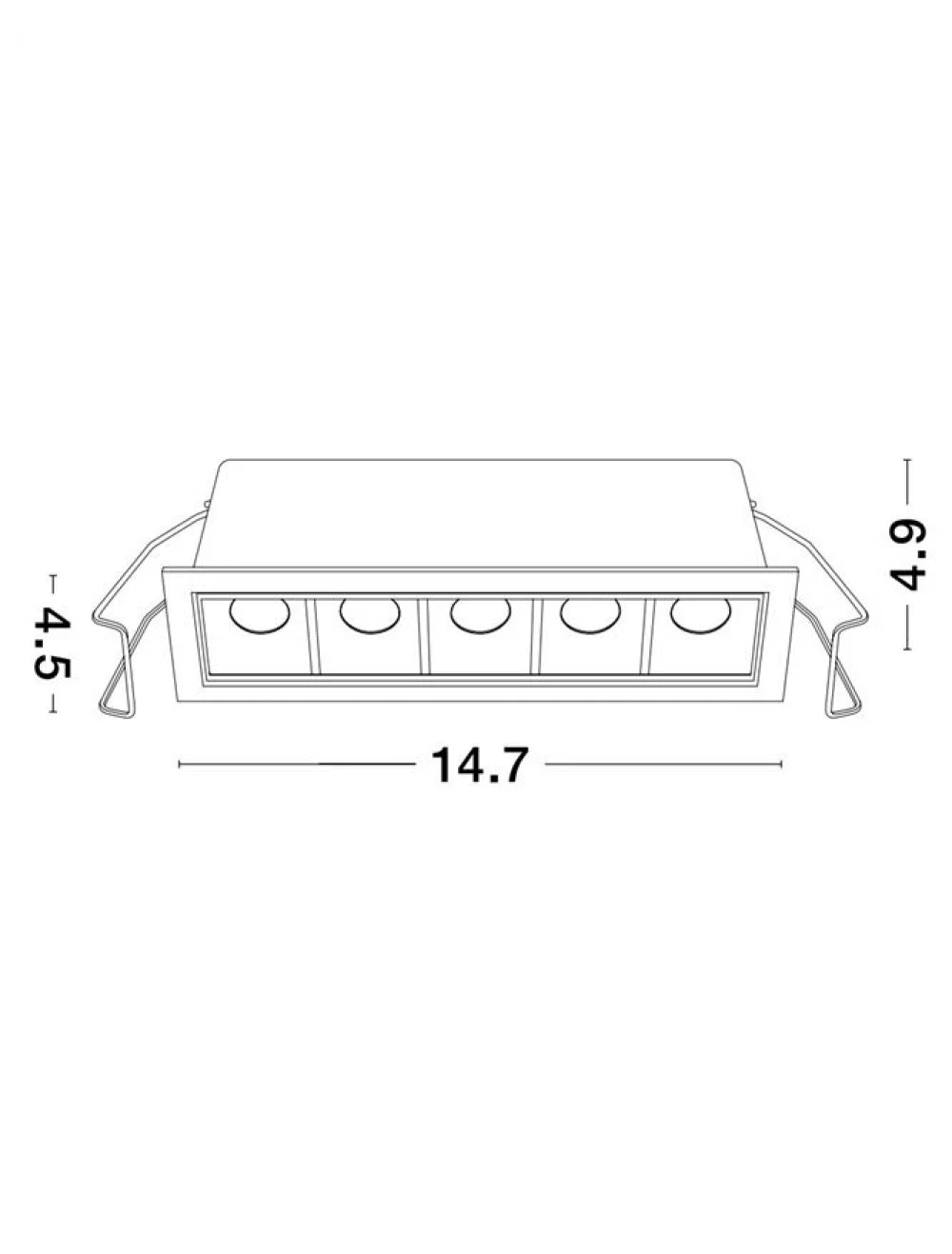 Spot incastrat din Aluminiu Alb H4.9xL14.7cm IP20 11W 743lm 3000k AKIRA