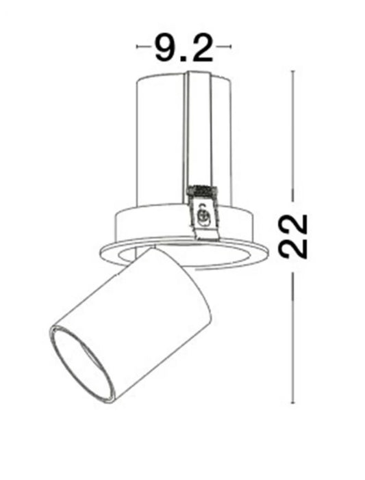 Spot incastrat din Aluminiu Negru H22xL9.2cm IP20 20W 1848lm 3000k NARUTO