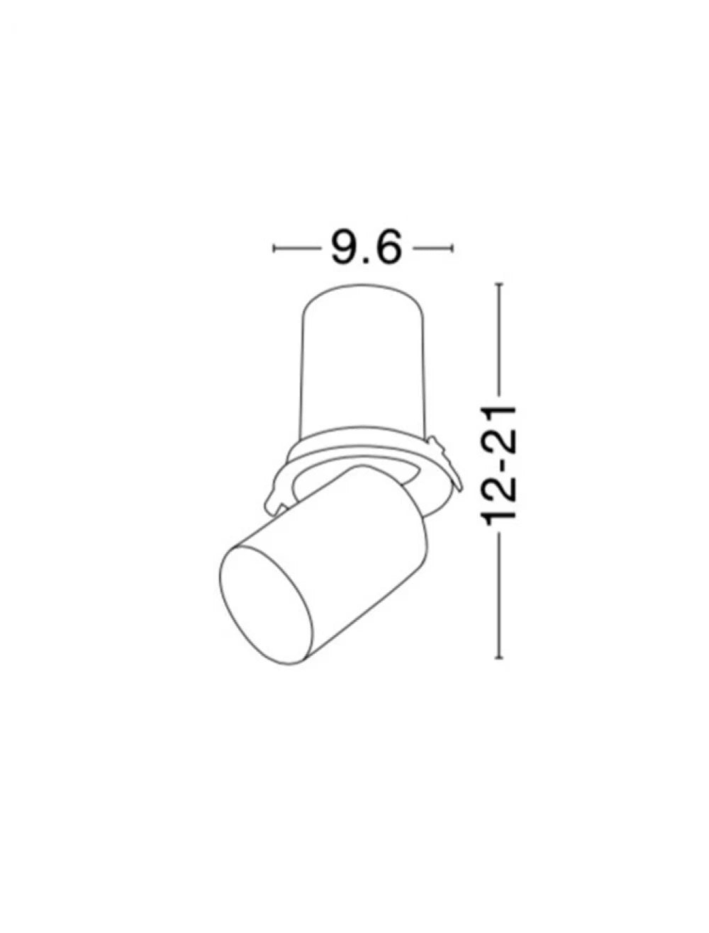 Spot incastrat din Aluminiu Negru H12/21xL9.6cm IP20 15W 1189lm 3000k JUNO