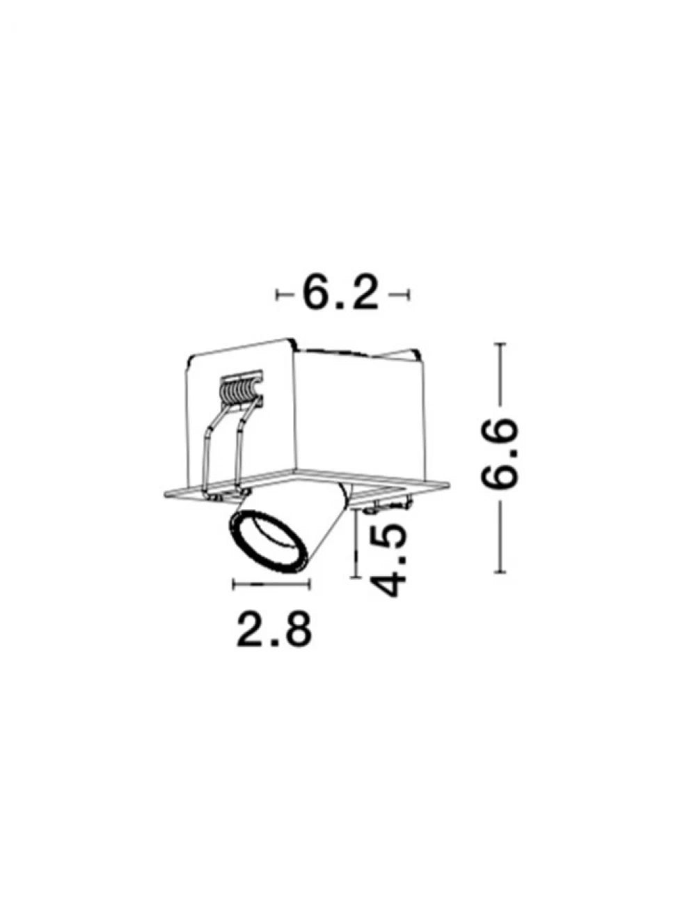 Spot incastrat din Aluminiu Alb H6.6xL6.2cm IP20 3W 270lm 3000k DESERT