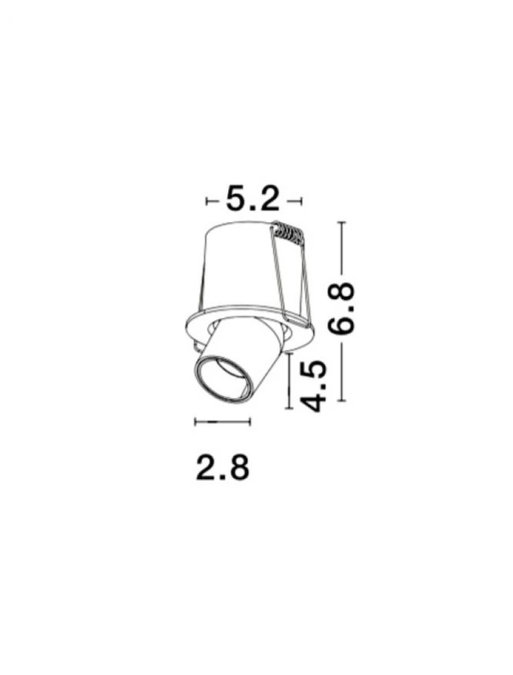 Spot incastrat din Aluminiu Alb H6.8xL5.2cm IP20 3W 270lm 3000k DESERT