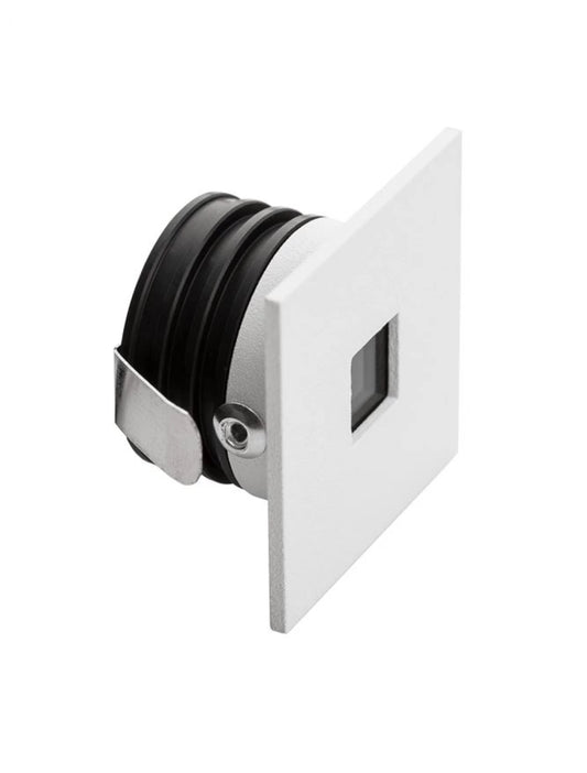 Spot incastrat pentru scari din Aluminiu Alb H3.7xL3.7cm IP54 1W 70lm 3000k PASSAGGIO