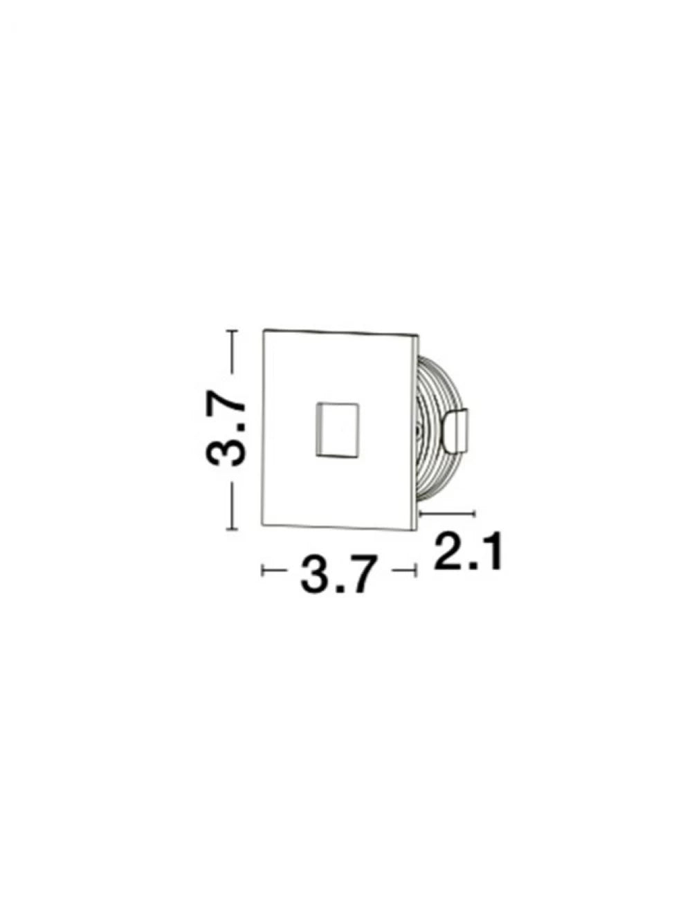Spot incastrat pentru scari din Aluminiu Alb H3.7xL3.7cm IP54 1W 70lm 3000k PASSAGGIO