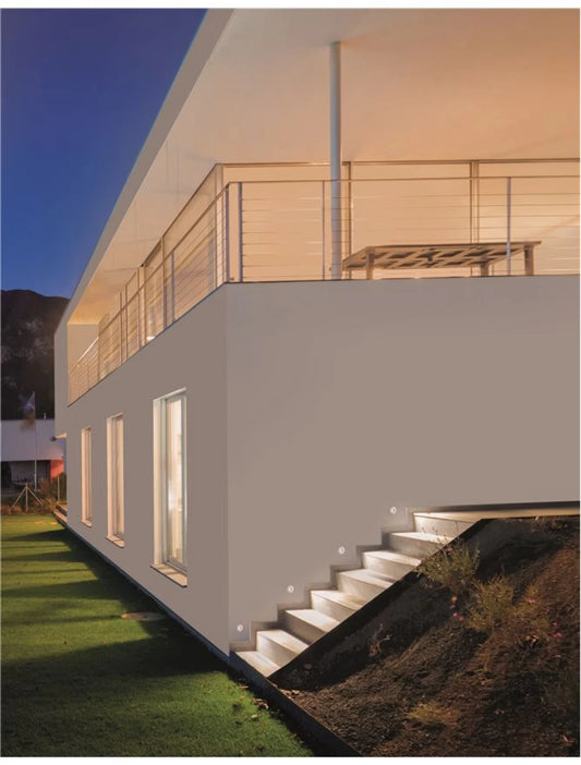 Spot incastrat pentru scari din Aluminiu Alb H3.9xL3.9cm IP54 1W 70lm 3000k PASSAGGIO