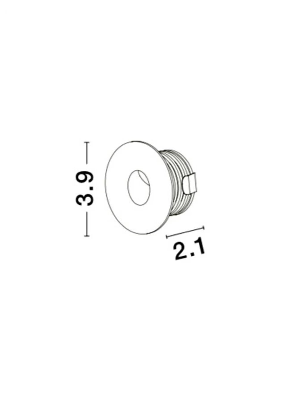 Spot incastrat pentru scari din Aluminiu Alb H3.9xL3.9cm IP54 1W 70lm 3000k PASSAGGIO