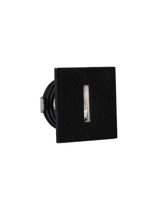 Spot incastrat pentru scari din Aluminiu Negru H3.7xL3.7cm IP54 1W 70lm 3000k PASSAGGIO