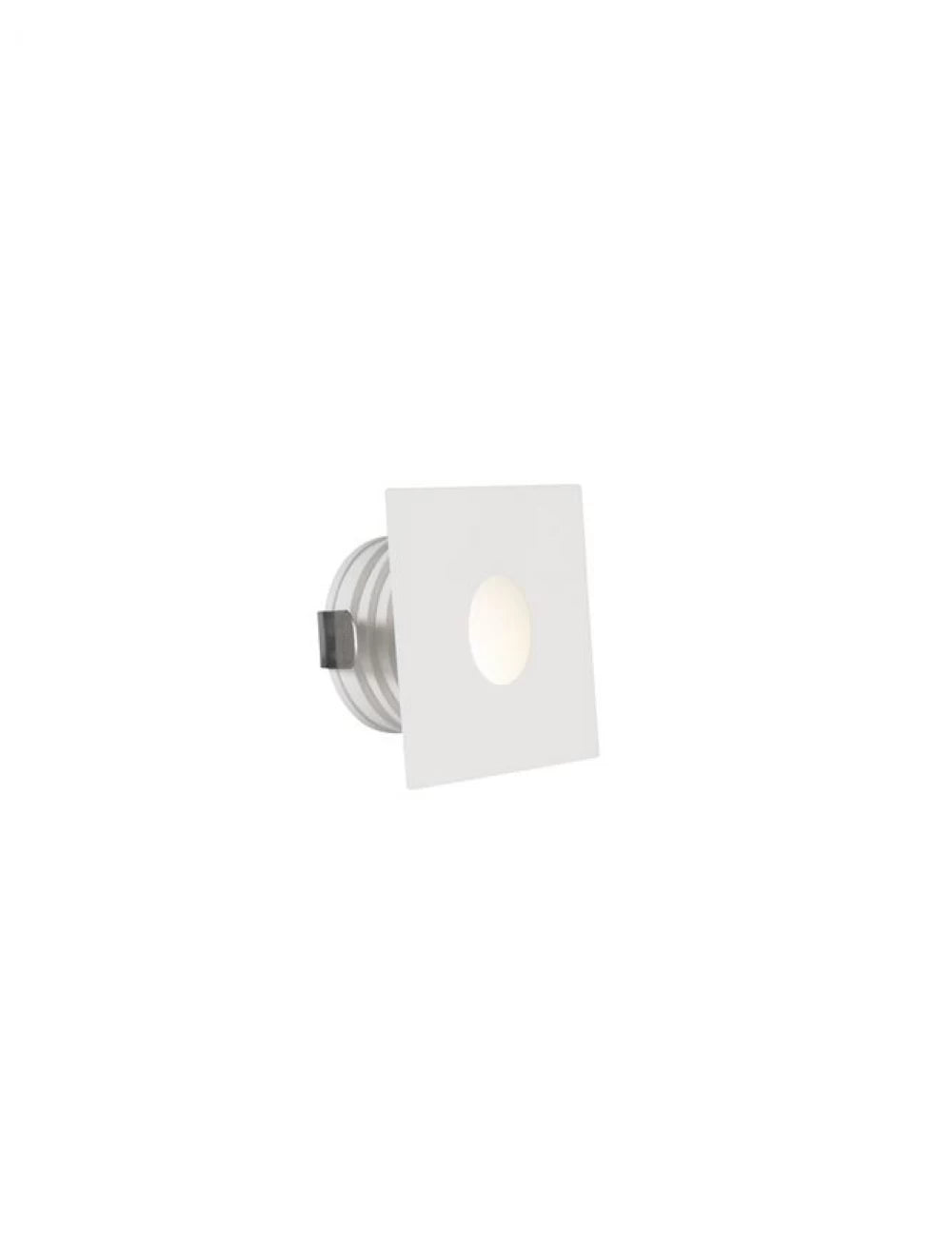Spot incastrat pentru scari din Aluminiu Alb H3.9xL3.9cm IP54 1W 70lm 3000k PASSAGGIO