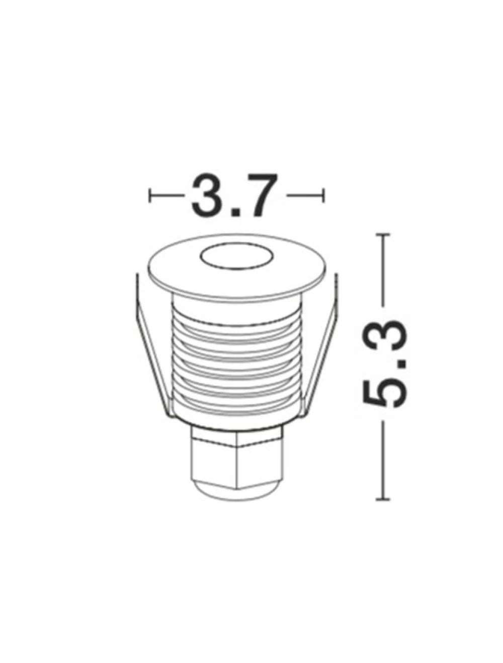 Spot incastrat pentru scari din Aluminiu Argintiu H5.3xL3.7cm IP67 1W 60lm 3000k BANG