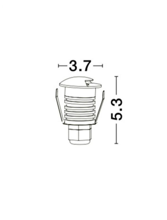 Spot incastrat pentru scari din Aluminiu Alb H5.3xL3.7cm IP67 1W 60lm 3000k BANG