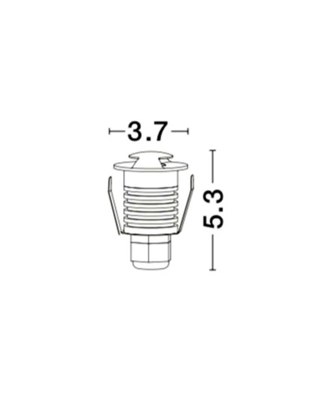 Spot incastrat pentru scari din Aluminiu Alb H5.3xL3.7cm IP67 1W 60lm 3000k BANG