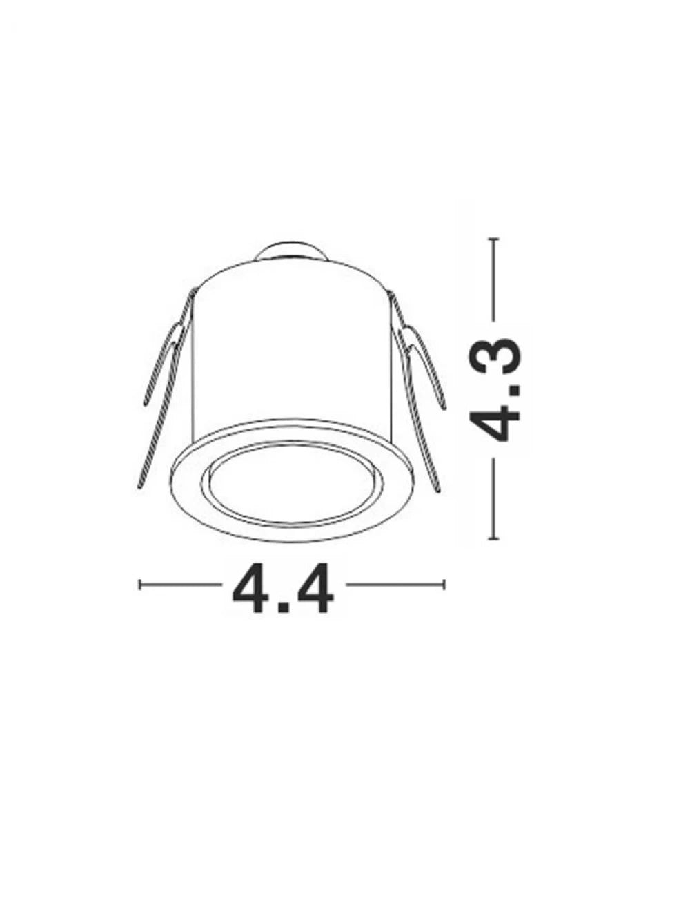 Spot incastrat pentru scari din Aluminiu Alb H4.3xL4.4cm IP20 2.5W 700lm 3000k NATAL